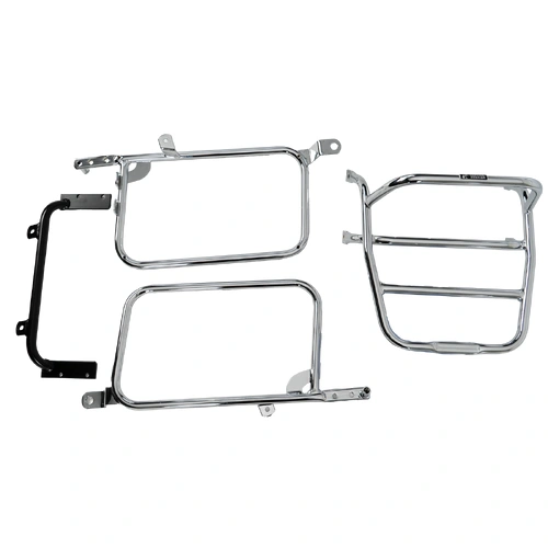 Complete carrier set (side case carrier and tubular luggage rack top case carrier) chrome for Kawasaki Z 650 A/B/C/F (1977-1979)