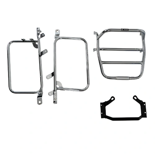Complete carrier set (side case carrier and tubular luggage rack top case carrier) chrome for Kawasaki Z 1000 ST (1979-1980)