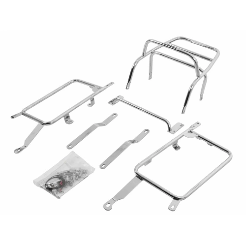 Complete carrier set (side case carrier and tubular luggage rack top case carrier) chrome for Kawasaki ZL 1000 (1987-1988)