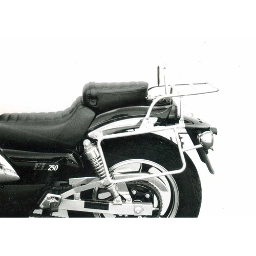 Complete carrier set (side case carrier and tubular luggage rack top case carrier) chrome for Kawasaki EL 250 (1994)/EL 252 (1996-2003)