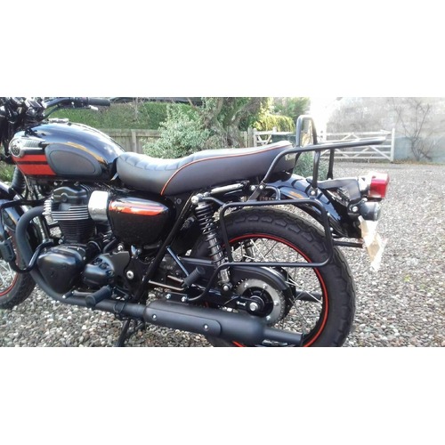 COMPLETE CARRIER SET (SIDE- AND TOPCASE CARRIER) BLACK FOR KAWASAKI W 650 (1999-2006) / W 800 (2011-2016)