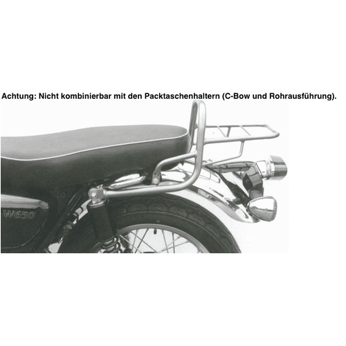Tubular luggage rack Topcaseträger chrome for Kawasaki W 650 (1999-2006)/W 800 (2011-2016)
