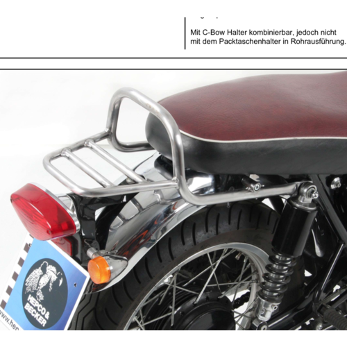 TUBE REAR RACK CHROME FOR KAWASAKI W 650 (1999-2006) / W 800 (2011-2016)