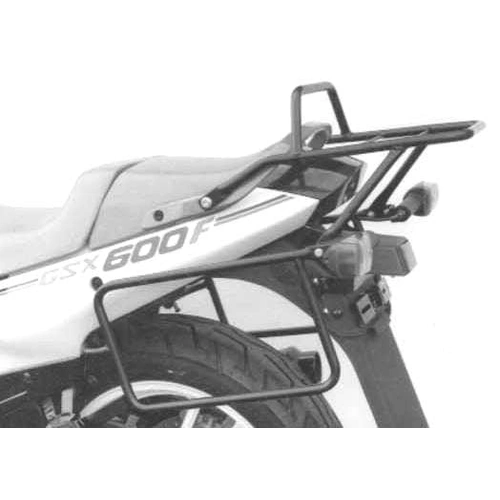 Complete carrier set (side case carrier and tubular luggage rack top case carrier) black for Suzuki GSX 600 E/F (1987-1997)