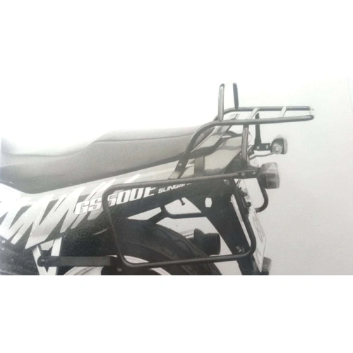Complete carrier set (side case carrier and tubular luggage rack top case carrier) black for Suzuki GS 500 E (1989-2000)