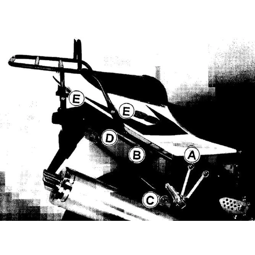Tubular luggage rack Topcaseträger black for Suzuki GSX-R 600/750 (2004-2005)