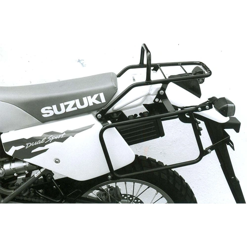 Complete carrier set (side case carrier and tubular luggage rack top case carrier) black for Suzuki DR 350 S/SH (1990-) (please state exact year of ma