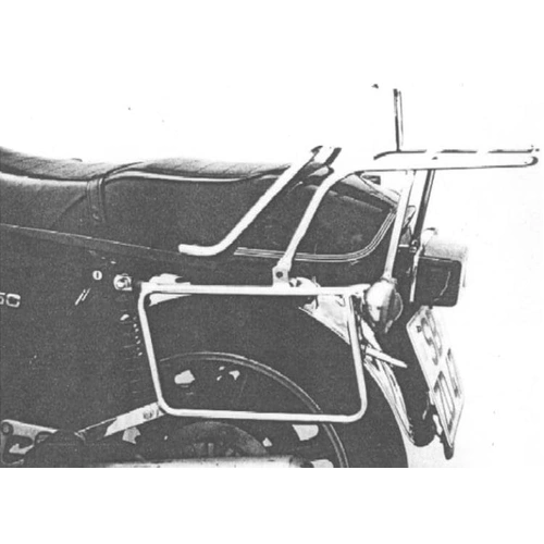 Complete carrier set (side case carrier and tubular luggage rack top case carrier) chrome for Yamaha XS 750 (1976-1979)