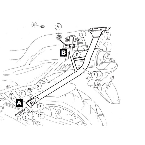 ALURACK TOPCASECARRIER BLACK FOR YAMAHA FZ6/FAZER (2004-2006)