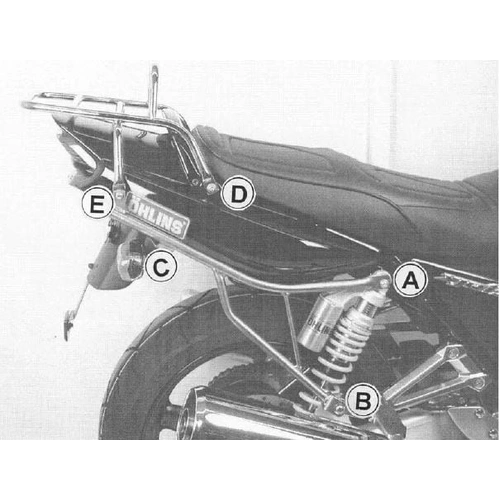 Tubular luggage rack Topcaseträger black for Yamaha XJR 1300 (2004-2006)