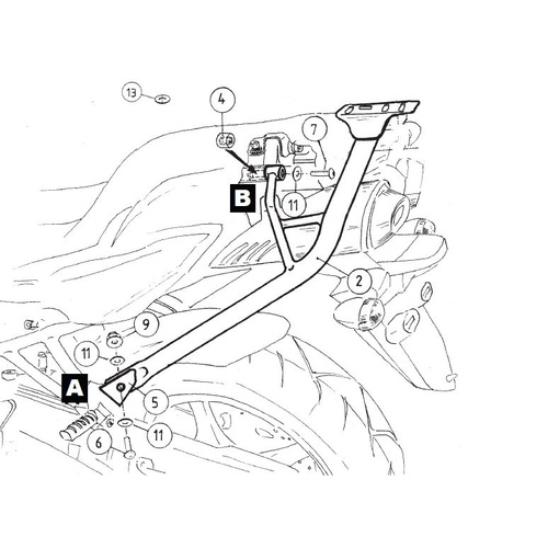 ALURACK TOPCASECARRIER SILVER FOR YAMAHA FZ 6 FAZER S2 (2007-2010)