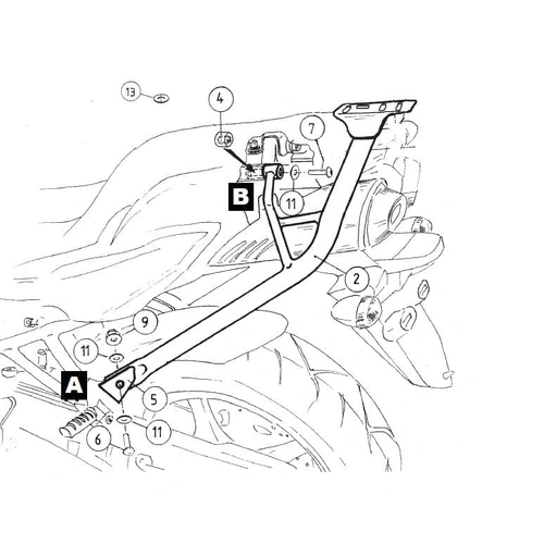 Alurack top case carrier silver for Yamaha FZ 6 Fazer S2 (2007-2010)
