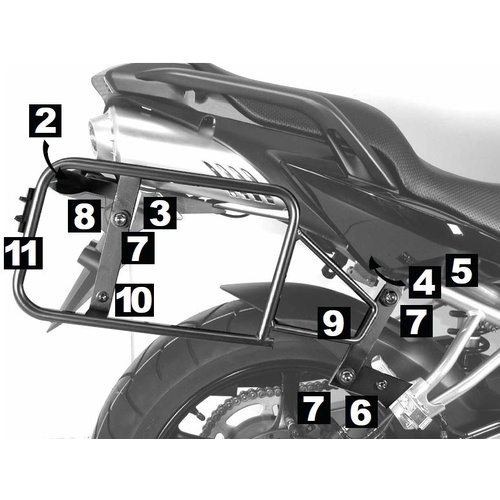 SIDECARRIER LOCK-IT BLACK FOR YAMAHA FZ 6/FAZER (2007-2009)
