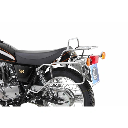 Complete carrier set (side case carrier and tubular luggage rack top case carrier) chrome for Yamaha SR 400 (2014-2016)