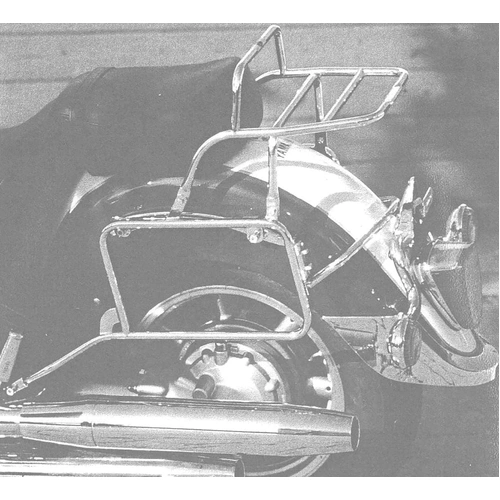 Complete carrier set (side case carrier and tubular luggage rack top case carrier) chrome for Yamaha XVZ 1300 Royal Star (1983-1994)
