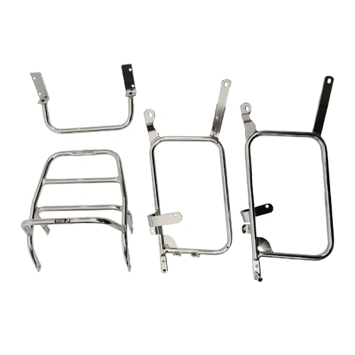 Complete carrier set (side case carrier and tubular luggage rack top case carrier) chrome for Moto Guzzi 850 Le Mans II (1978-1982)
