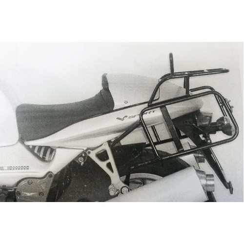 Complete carrier set (side case carrier and tubular luggage rack top case carrier) black for Moto Guzzi V11 Sport (2001-)