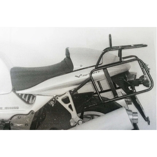 Complete carrier set (side case carrier and tubular luggage rack top case carrier) black for Moto Guzzi V11 Naked (1999-2005) / V11 Le Mans / V11 Café