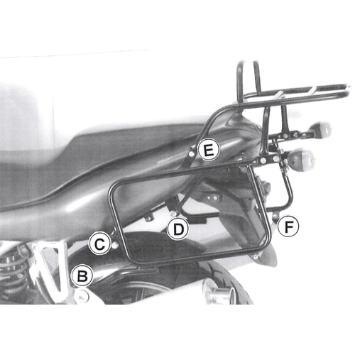 Complete carrier set (side case carrier and tubular luggage rack top case carrier) black for Ducati 944 ST 2/3/4 (1997-2003)