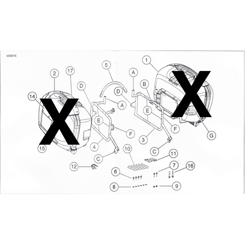 Side case carrier fixed black for BUELL XB 12 Ulysses (2006-2010)