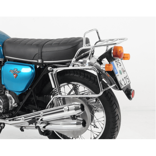 Complete carrier set (side case carrier and tubular luggage rack top case carrier) chrome for Honda CB 750 Four K0-K6 (1970-1976)