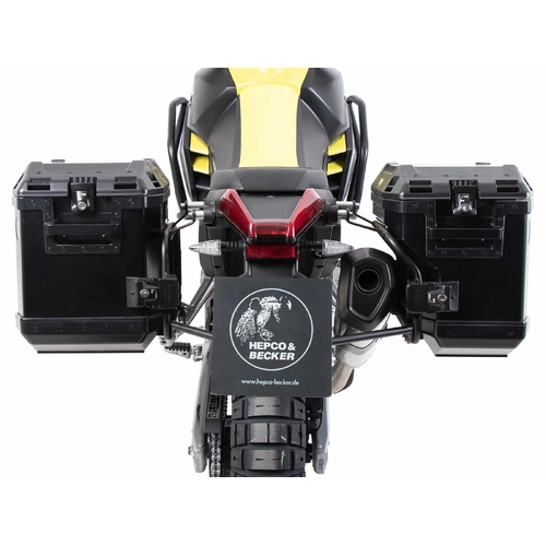 Pannier Rack Set Cutout black incl. Xplorer Cutout black Pannier Set for Aprilia Tuareg 660 (2022-2024)