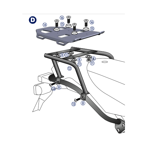MINIRACK SOFT LUGGAGE REAR RACK FOR BMW HP 2 (2005-2008)