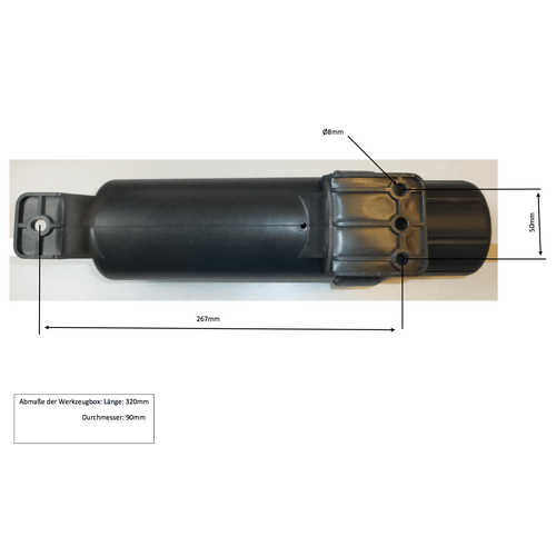 Tool box 29 x 8 cm for side case carrier Cutout/Lock-it black for BMW R 1200 GS LC Adventure (2014-2018)
