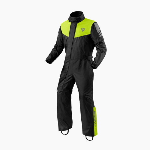 REV'IT! PACIFIC 4 H20 MOTORCYCLE BLACK/ NEON YELLOW RAINSUIT 