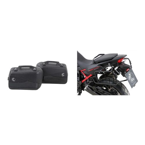Honda CRF Africa Twin 1100 Sidecarrier and Junior Flash Black Luggage Package Deal