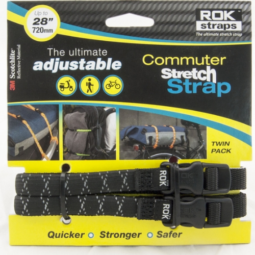 Rok Straps Commuter Strap - Black/Silver (Pair)